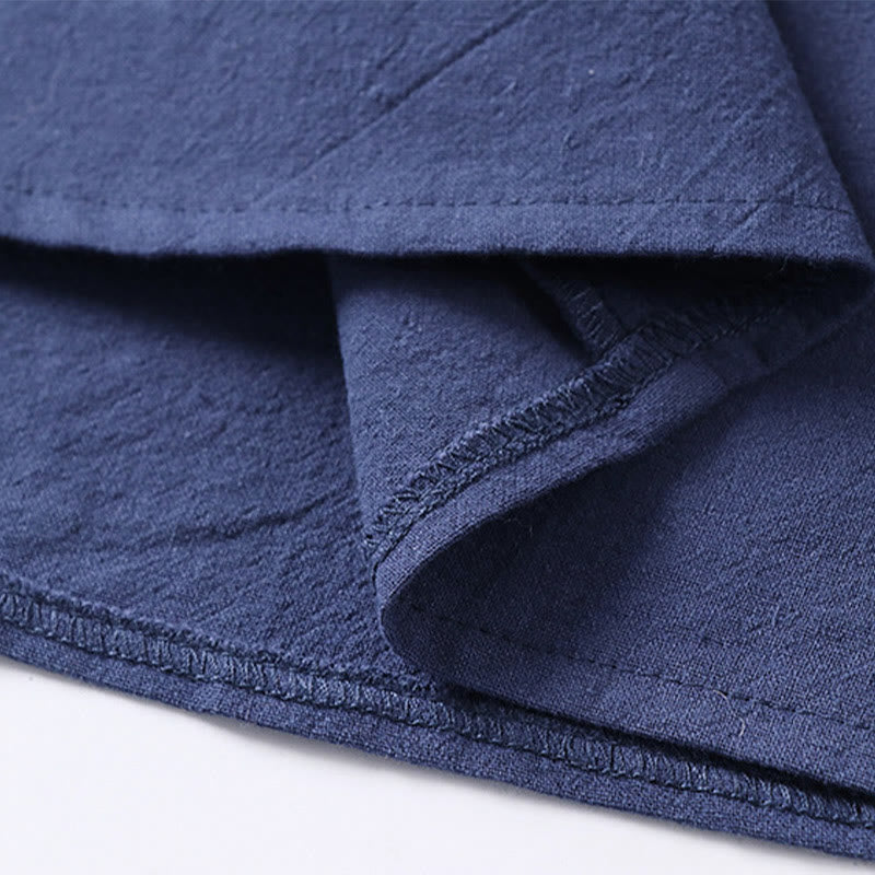 Chemise pour homme Foviel unie à manches trois-quarts et un bouton