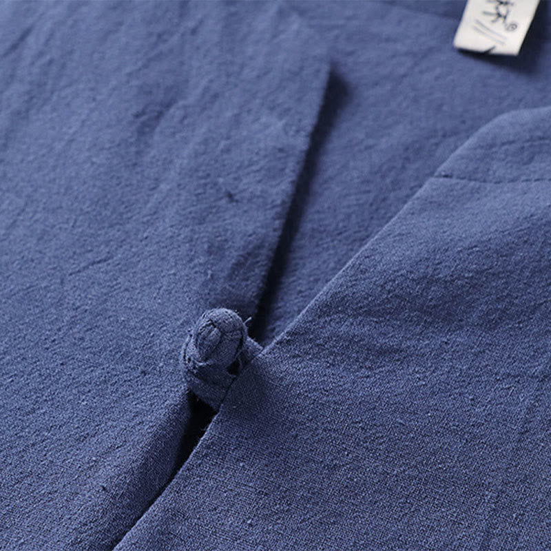 Chemise pour homme Foviel unie à manches trois-quarts et un bouton