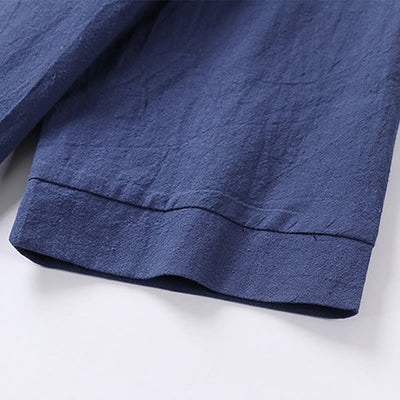Chemise pour homme Foviel unie à manches trois-quarts et un bouton