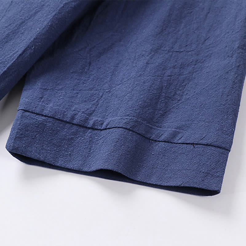 Chemise pour homme Foviel unie à manches trois-quarts et un bouton