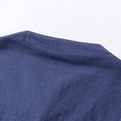 Chemise pour homme Foviel unie à manches trois-quarts et un bouton