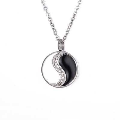 Foviel Yin Yang Titanium Stahl Harmony Halskette Anhänger