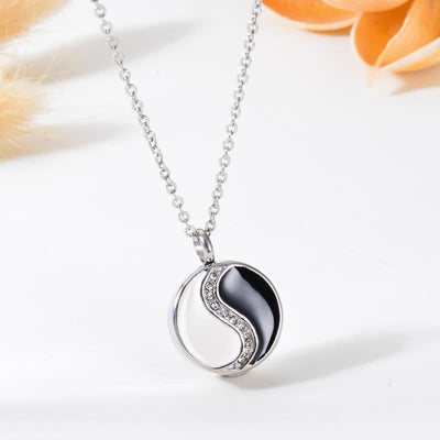 Foviel Yin Yang Titanium Stahl Harmony Halskette Anhänger