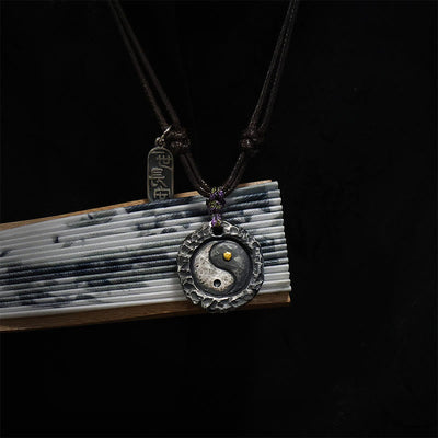 Buddha Stones 999 Sterling Silver Tai Chi Yin Yang Design Harmony Necklace Pendant Necklaces & Pendants BS 8