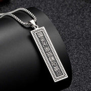 Foviel The Nine-word Mantra Titanium Steel Bagua Yin Yang Balance Necklace Pendant