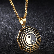 Foviel Titanium Steel Bagua Yin Yang Pattern Balance Necklace Pendant
