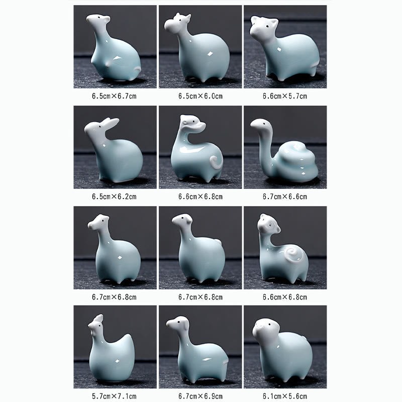 Buddha Stones Chinese Zodiac Ceramic Tea Pet Home Decoration - image 32