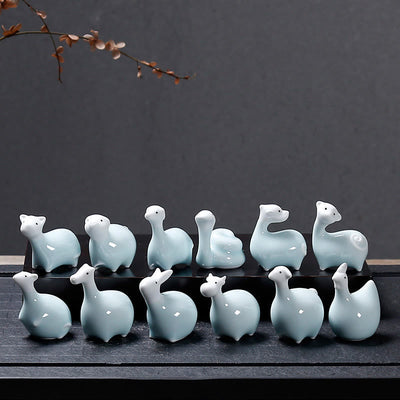 Buddha Stones Chinese Zodiac Ceramic Tea Pet Home Decoration - image 18