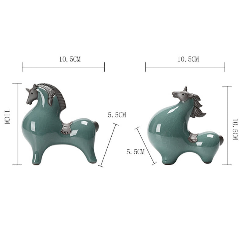 Décoration de maison Foviel, cheval en céramique tête haute/basse, symbole de succès et de liberté