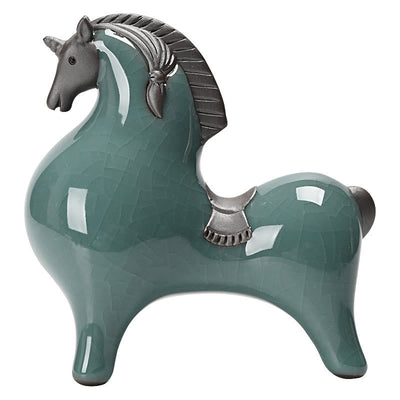 Décoration de maison Foviel, cheval en céramique tête haute/basse, symbole de succès et de liberté