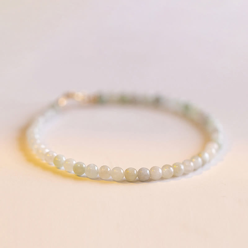 Foviel 2mm Jade Ultra-dünne Perlen 14k Gold überzogen Kupfer Glück Armband