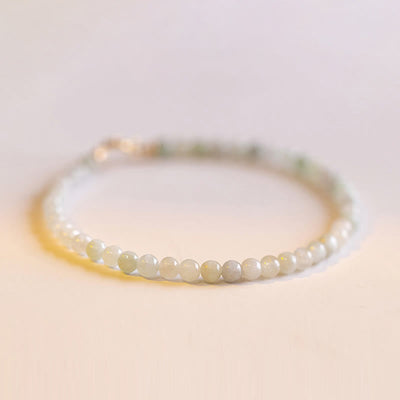 Foviel 2mm Jade Ultra-dünne Perlen 14k Gold überzogen Kupfer Glück Armband