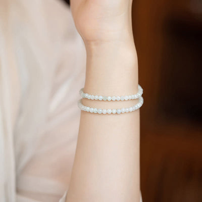 Foviel 2mm Jade Ultra-dünne Perlen 14k Gold überzogen Kupfer Glück Armband