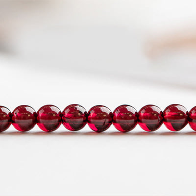 Foviel 3mm Natural Small Garnet Ultra-Thin Beads Protection Bracelet