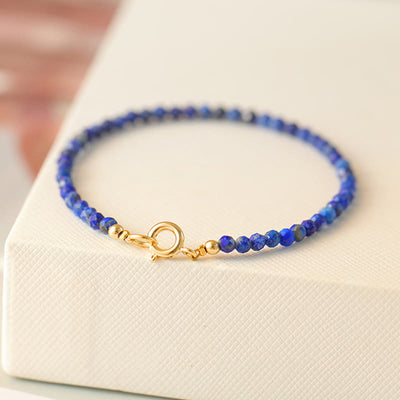Buddha Stones Small Lazurite Ultra-Thin Beads Balance Bracelet - image 1