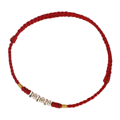 Buddha Stones 925 Sterling Silver String Protection Luck Ultra-Thin Braided Bracelet Anklet - image 8