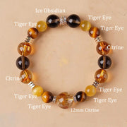 Bracelet Bonheur Foviel Citrine Topaze Œil de Tigre
