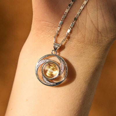 Pendentif de collier chanceux en forme de moulinet rotatif, en cuivre doré Foviel