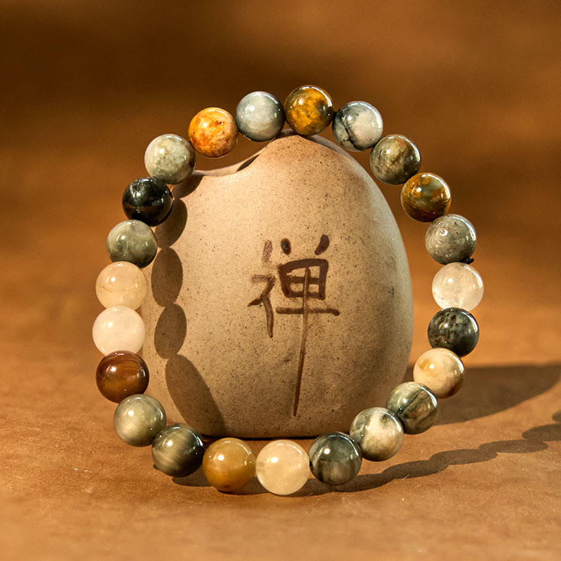 Foviel Natural Eagle's Eye Stone Confidence Positive Bracelet