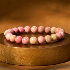 Buddha Stones Rhodonite Healing Relationships Bracelet - Rhodonite(Wrist Circumference: 14-16cm) - image 0