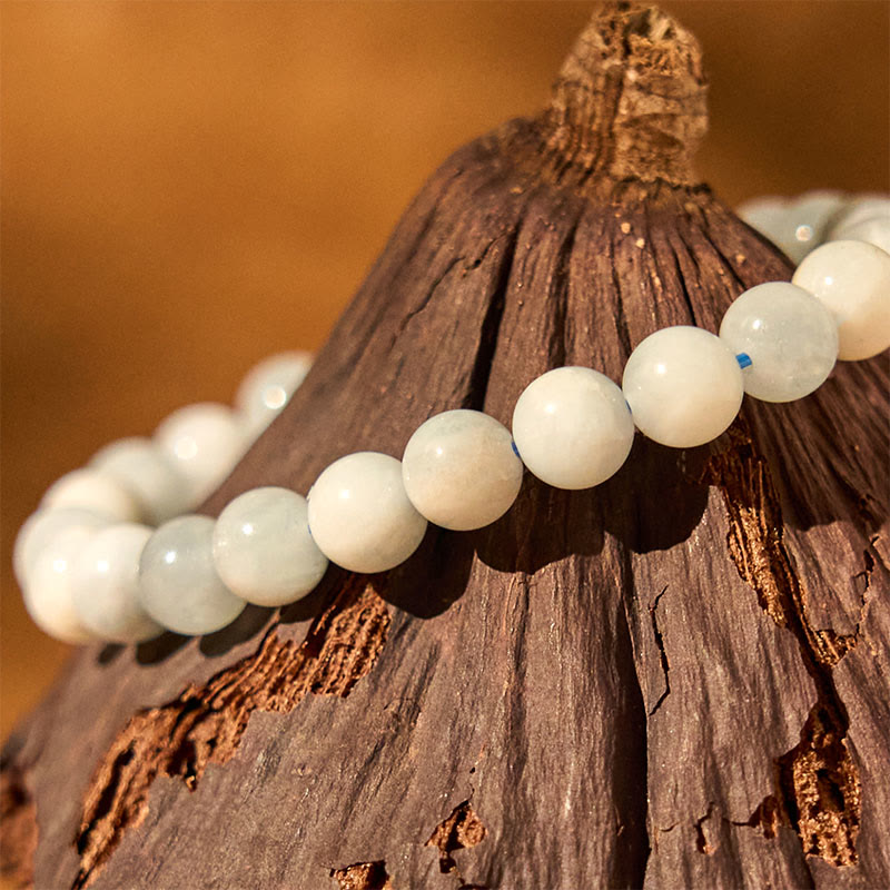 Buddha Stones Natural Aquamarine Healing Bead Bracelet - image 2