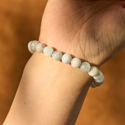 Buddha Stones Natural Aquamarine Healing Bead Bracelet - image 3