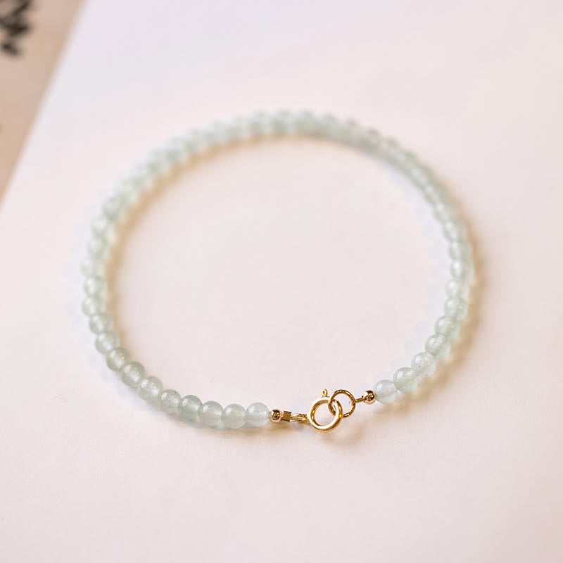 Foviel 3mm Small Green Aventurine Ultra-Thin Beads Luck Bracelet