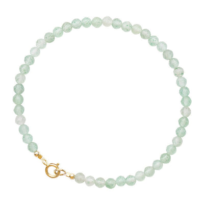 Foviel 3mm Small Green Aventurine Ultra-Thin Beads Luck Bracelet