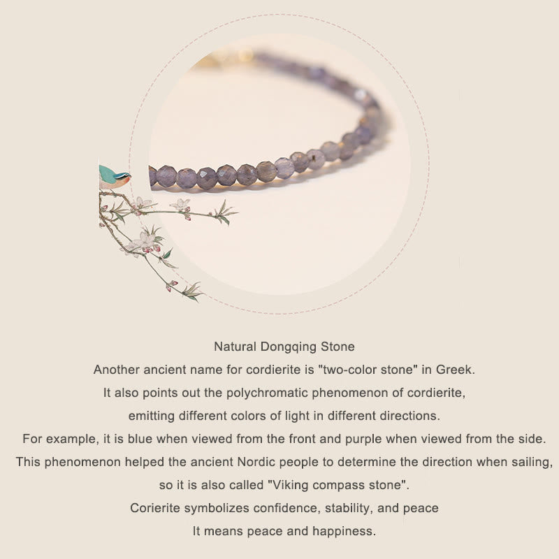 Buddha Stones 3mm Amethyst Iolite Ultra-thin Beads 14k Gold Plated Copper Communication Bracelet - image 8