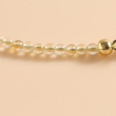Buddha Stones 2.5mm Ultra-thin Citrine Tourmaline 14K Gold Filled Copper Beads Prosperity Bracelet Bracelet BS 3