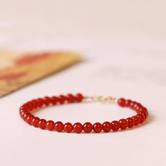 Foviel Small Red Agate Ultra-thin Beads Calm Bracelet