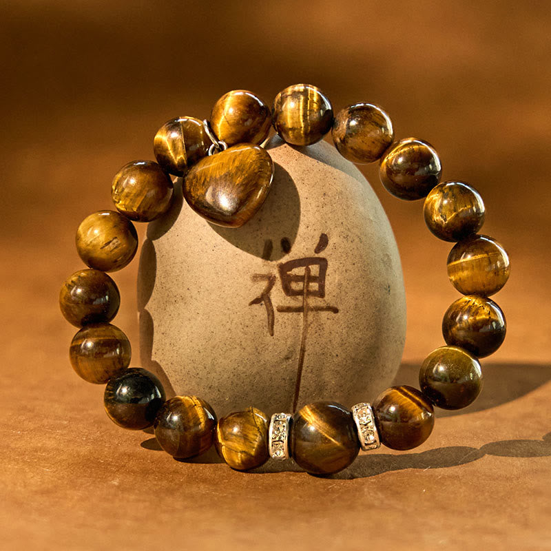 Foviel Various Crystal Green Aventurine Love Heart Balance Bracelet