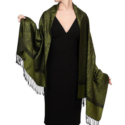 Foviel Tibetischer Cashew Jacquardigalls Schal Frühling Herbst Winter Warm Gemütlicher Schal Wrap