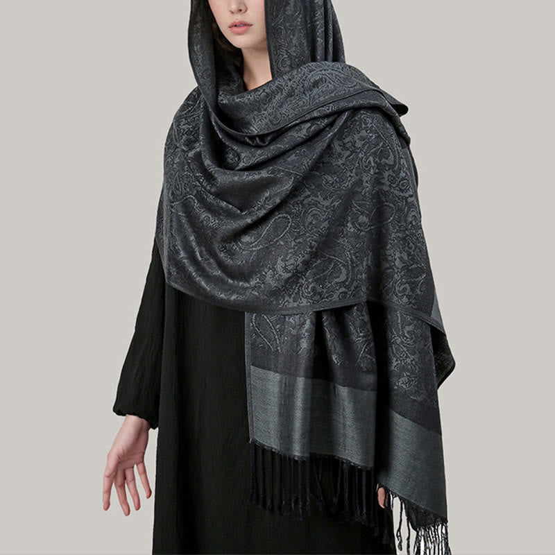 Foviel Tibetischer Cashew Jacquardigalls Schal Frühling Herbst Winter Warm Gemütlicher Schal Wrap