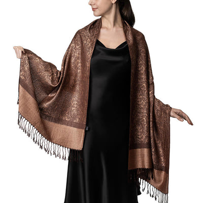 Foviel Tibetischer Cashew Jacquardigalls Schal Frühling Herbst Winter Warm Gemütlicher Schal Wrap