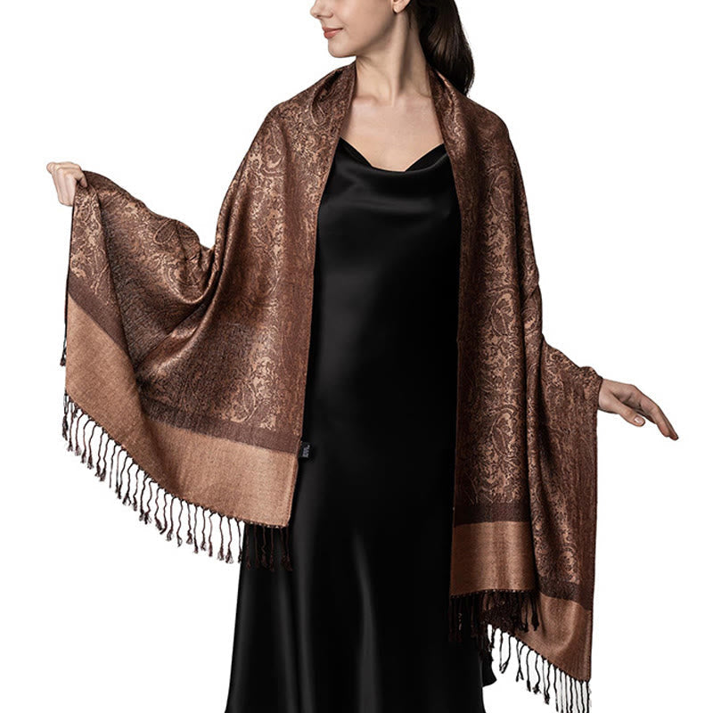 Foviel Tibetischer Cashew Jacquardigalls Schal Frühling Herbst Winter Warm Gemütlicher Schal Wrap