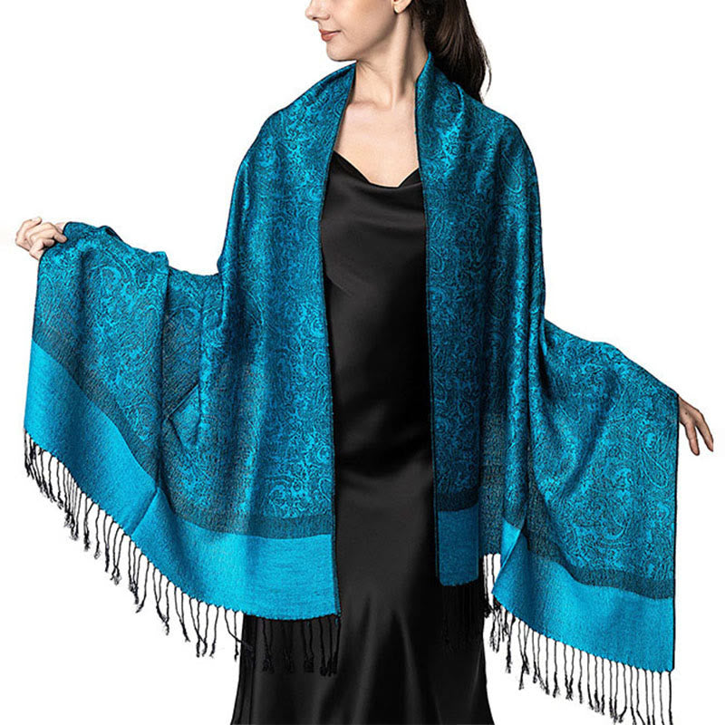Foviel Tibetischer Cashew Jacquardigalls Schal Frühling Herbst Winter Warm Gemütlicher Schal Wrap