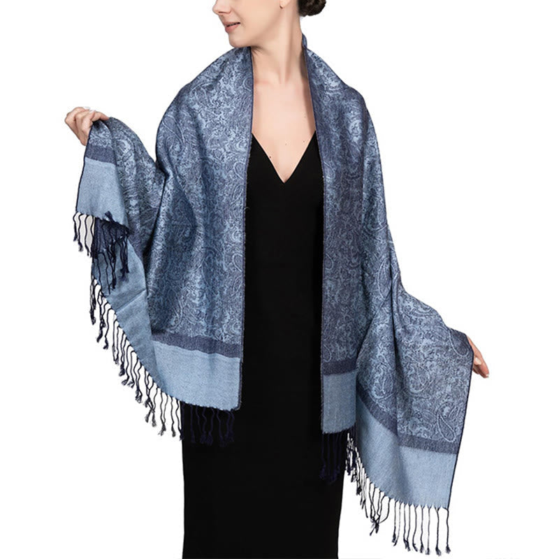 Foviel Tibetischer Cashew Jacquardigalls Schal Frühling Herbst Winter Warm Gemütlicher Schal Wrap