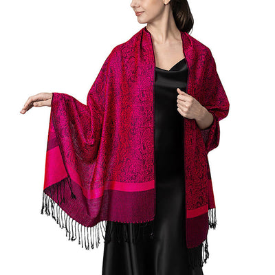 Foviel Tibetischer Cashew Jacquardigalls Schal Frühling Herbst Winter Warm Gemütlicher Schal Wrap