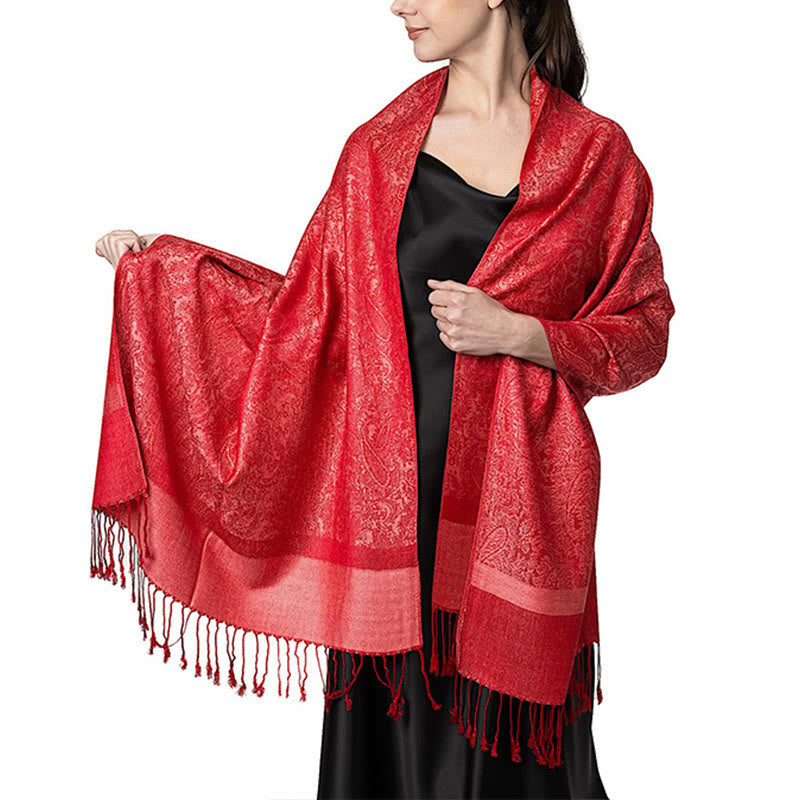 Foviel Tibetischer Cashew Jacquardigalls Schal Frühling Herbst Winter Warm Gemütlicher Schal Wrap