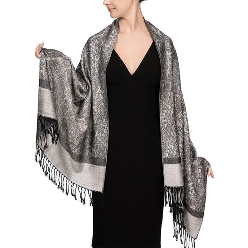 Foviel Tibetischer Cashew Jacquardigalls Schal Frühling Herbst Winter Warm Gemütlicher Schal Wrap