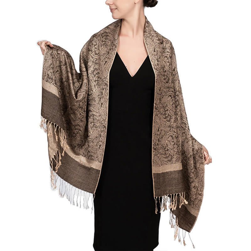 Foviel Tibetischer Cashew Jacquardigalls Schal Frühling Herbst Winter Warm Gemütlicher Schal Wrap