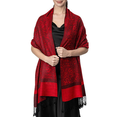 Foviel Tibetischer Cashew Jacquardigalls Schal Frühling Herbst Winter Warm Gemütlicher Schal Wrap