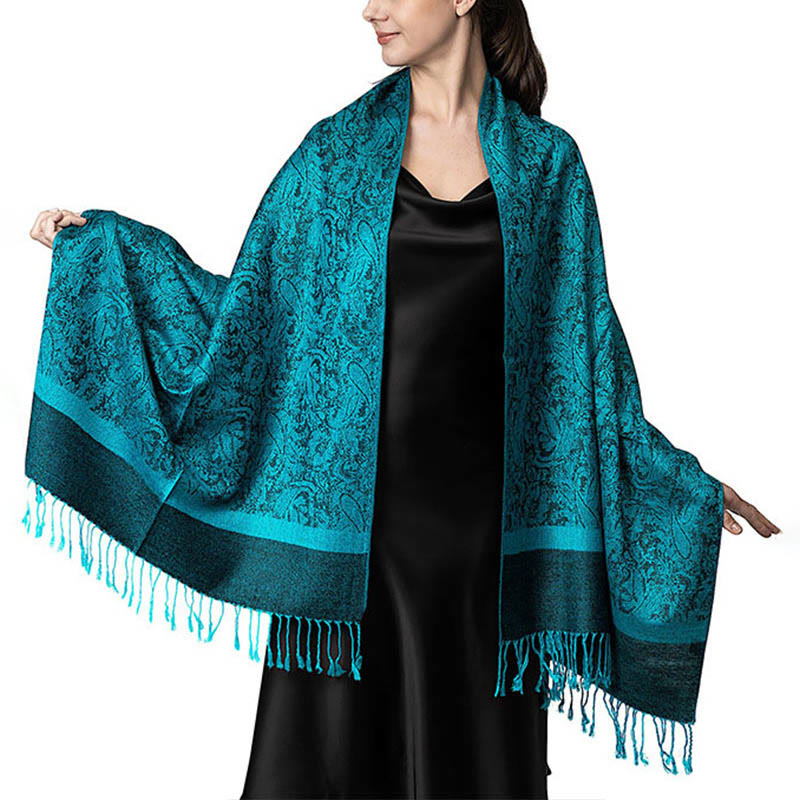 Foviel Tibetischer Cashew Jacquardigalls Schal Frühling Herbst Winter Warm Gemütlicher Schal Wrap