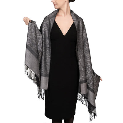 Foviel Tibetischer Cashew Jacquardigalls Schal Frühling Herbst Winter Warm Gemütlicher Schal Wrap