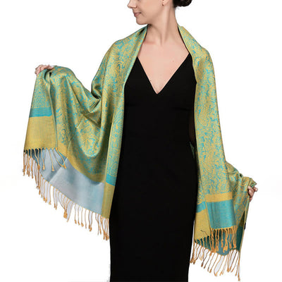 Foviel Tibetischer Cashew Jacquardigalls Schal Frühling Herbst Winter Warm Gemütlicher Schal Wrap