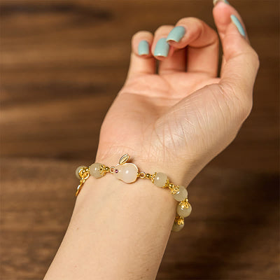 Foviel Natural Hetian Jade Fu Character Fu Brand Rabbit Abundance Bracelet