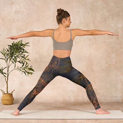 Buddha Stones Golden Mountains Clouds Print Gym Leggings Women's Yoga Pants - image 11