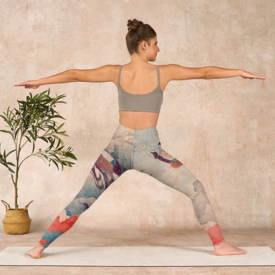 Buddha Stones Dunhuang Flying Apsaras Auspicious Clouds Print Fitness Leggings Women's Yoga Pants - image 11