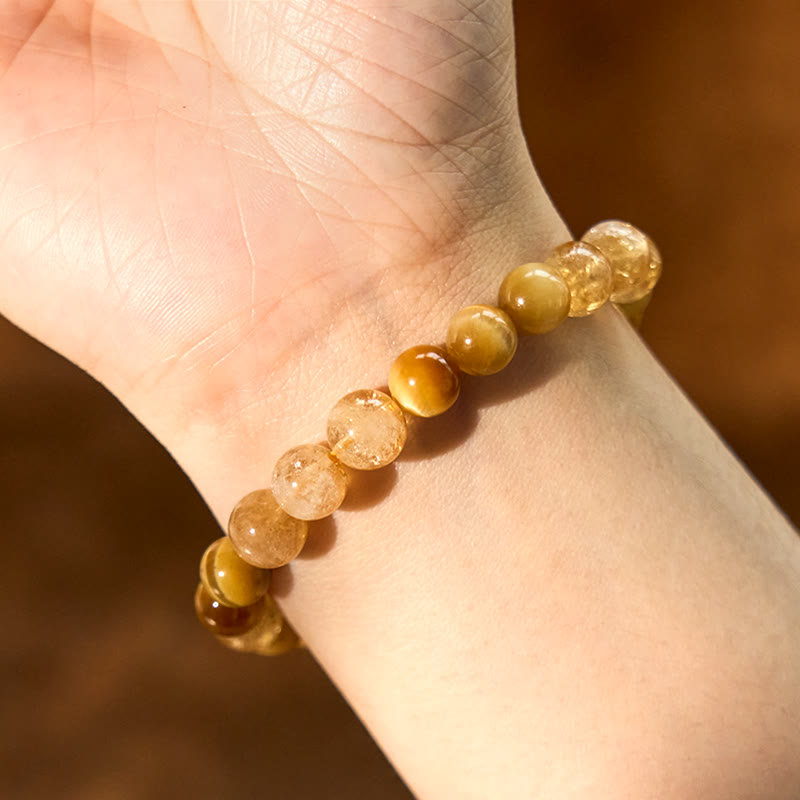 Foviel Citrin Tigerauge Rot Achat Großzügigkeit Armband